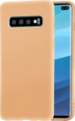 Husa protectie spate silicon pentru Samsung Galaxy S10 +/S10 Plus bumper ultraslim Crem SHO822 