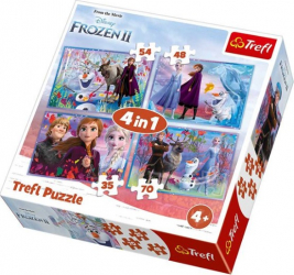 Pachet puzzle cu personaje din film Frozen Disney 4 in 1 206 piese