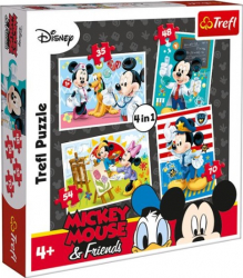 Puzzle 4 in 1 imagini cu personaje din desene animate 207 piese 