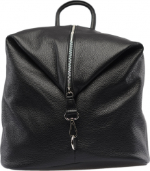 Rucsac dama piele Toro Nero Zip and glow black 