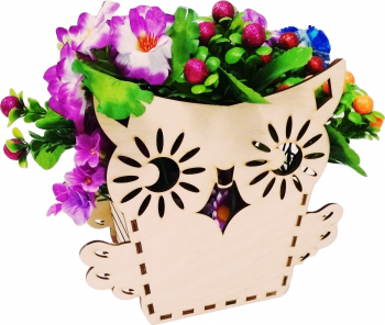 Cutie ornament din lemn - model Owl 