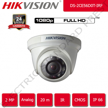 Camera de supraveghere HIKVISION analog 20 m IR FullHD 2 Megapixel 1080p 2.8 mm interior / exterior 