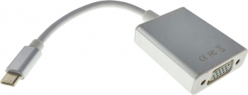 Cablu convertor cu adaptor de la USB 3.1 tip C tata la port VGA mama Adisc CVGA-58351-DC rezolutie Full HD 1080p