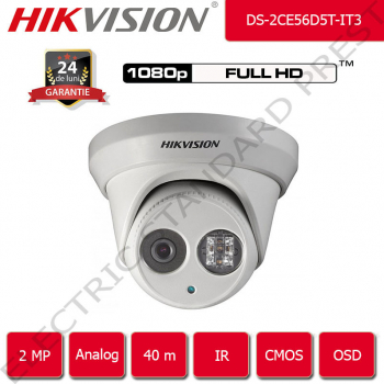 Camera de supraveghere HIKVISION analog 40 m IR FullHD 2 Megapixel 1080p 2.8 mm interior / exterior 