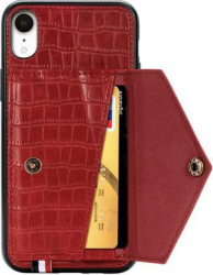 Husa Piele cu Buzunar Card pentru iPhone XS capac de protectie carcasa bumper Rosu SHO1468 