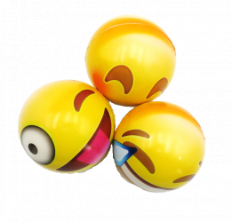 Set 3 mingii spuma antistres galben model smeley 10cm 