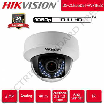 Camera de supraveghere HIKVISION Anti-vandal analog 40 m IR FullHD 2 MP 1080p 2.8-12 mm Varifocal motorizat interior/exterior