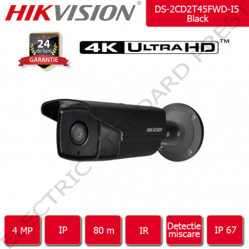 Camera de supraveghere Hikvision Dark FIghter IP 80m IR Ultra HD 4 Megapixel 1440p 4 mm Black exterior 