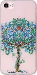 Husa de protectie pentru iPhone 7 protectie spate capac de protectie model copac multicolor fosforescent Alb transparent SHO795 