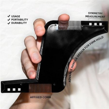 Pieptene Contur Barba and Mustata MyStyle PRO / Sablon pentru Barba and Mustata ca la Salon Negru 