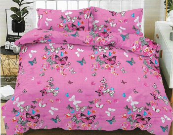 Lenjerie de pat matrimonial SUPER cu husa de perna dreptunghiulara Letti bumbac mercerizat multicolor 