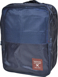 Geanta depozitare incaltaminte sau alte accesorii albastru inchis doua compartimente 32 x 20 x 15 cm Vivo 