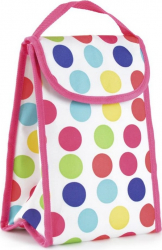 Geanta termoizolanta pentru mancare 28 x 18 x 13 cm cu buline multicolor Vivo 