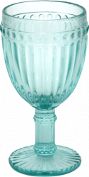 Set 6 pahare sticla vin verde RAKI VINTAGE GREEN forme relief 8x15 5cm 250ml 