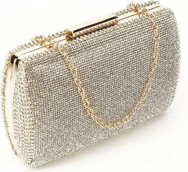 Geanta clutch argintie Agness 