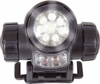 Lanterna frontala cu LED-uri Web-Tex cu 3 functii - 1 LED alb/8 LED-uri albe/3 LED-uri rosii ajustabila si impermeabila 