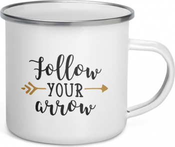 Cana metalica emailata personalizata Follow your Arrow 