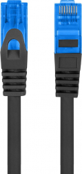 Cablu ecranat S / FTP Lanberg PCF6A-10CC-0100-BK-DC cat.6A mufat 2xRJ45 lungime 1m AWG 26 500 MHz de legatura retea ethernet negru 