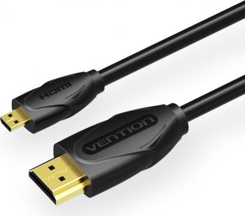 Cablu Micro HDMI la HDMI Full HD 1080P si 3D Placat cu aur 2 metri Vention 