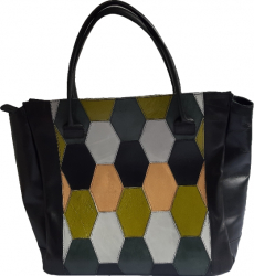 Geanta de mana din piele naturala colorata 31x30x13.5 