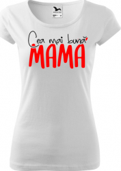 Tricou personalizat femei Cea mai buna Mama Greenfish Alb 2XL 