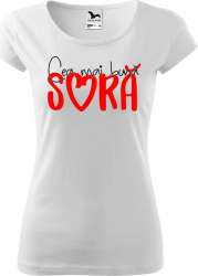 Tricou personalizat femei Cea mai buna Sora Greenfish Alb 2XL 