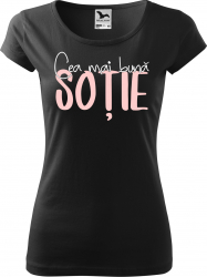 Tricou personalizat femei Cea mai buna Sotie Greenfish Negru L