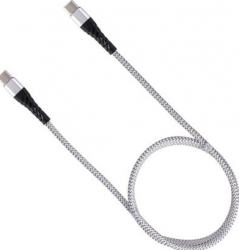 Cablu de incarcare/transfer date USB-C la USB-C lungime 1M ranforsat Argintiu BBL1391 