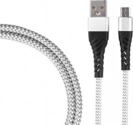 Cablu de incarcare/transfer date USB la USB-C / Type-C lungime 1M ranforsat Argintiu BBL1388 