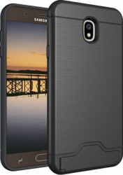 Husa protectie pentru Samsung J7 2018 cu buzunar ascuns pentru card Premium TPU Bibilel Negru BBL1480 