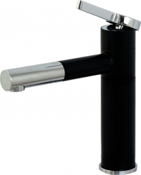 Baterie lavoar TRENDY S design cilindric montare chiuveta baie black-chrom
