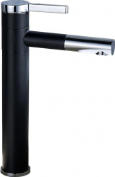 Baterie lavoar TRENDY S design cilindric montare pe and nbsp blat black-chrom 