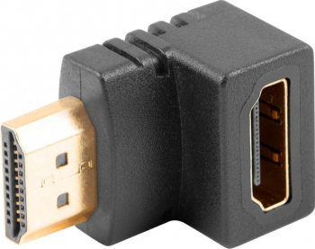 Adaptor Lanberg AD-0033-BK-DC HDMI tata la HDMI mama unghi 90 grade in jos