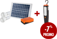 Kit Iluminare LED Incarcare Solara si 2 Becuri 5W + Laterna Suport Magnetic 43 Leduri PROMO 1+1 