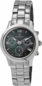 Ceas de dama Swiss Made ARGINTIU Cadran Negru 1 diamant bratara metalica argintie Christina Watches Collect 