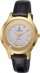 Ceas de dama Swiss Made Negru Cadran Alb cu sclipici 1 diamant curea din piele naturala neagra Christina Watches Collect 