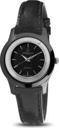 Ceas de dama Swiss Made Negru cu argintiu Cadran Negru 1 diamant Curea piele naturala Christina Watches Collect