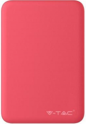 Baterie externa cu aspect mat V-TAC 5000mAh Rosie 