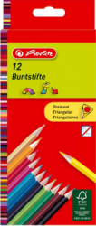Creioane color Herlitz triunghiular 1/1 set 12 bucati 