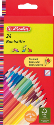 Creioane color Herlitz triunghiular 1/1 set 24 bucati 