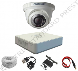 Sistem Supraveghere Complet Hikvision TurboHD 720p 20m Smart IR ICR format din 1x DVR si 1x Camera 