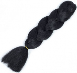 Extensie colorata pentru impletituri Negru par sintetic 62cm 