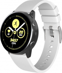 Curea Silicon Premium MTP Alb 20mm Quick Release Striatii Diagonale pentru SmartWatch 