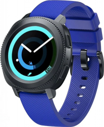Curea Silicon Premium MTP Cobalt Blue 20mm Quick Release Striatii Diagonale pentru Samsung Galaxy Watch Active