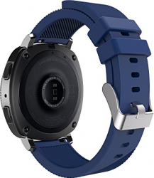 Curea Silicon Premium MTP Midnight Blue 20mm Striatii Diagonale pentru Samsung Galaxy Watch 42mm 