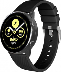Curea Silicon Premium MTP Negru 20mm Striatii Diagonale pentru Samsung Galaxy Watch 42mm 