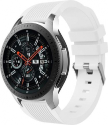 Curea Silicon Premium MTP White 22mm Quick Release Striatii Verticale pentru Huawei Watch GT 
