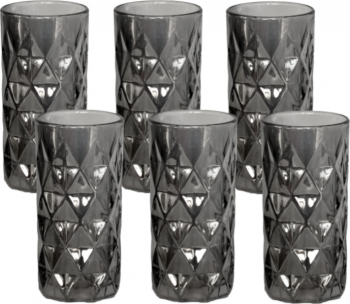 Set 6 pahare sticla inalte RAKI WICKED forme relief 7 1x14 6cm 