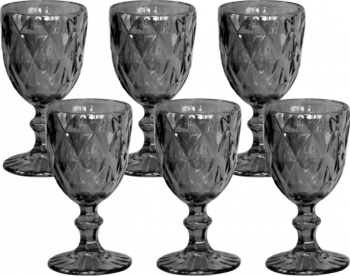 Set 6 pahare vin alb RAKI WICKED forme relief 8x15cm 
