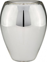 Vaza sticla argintata oval H 15 cm 